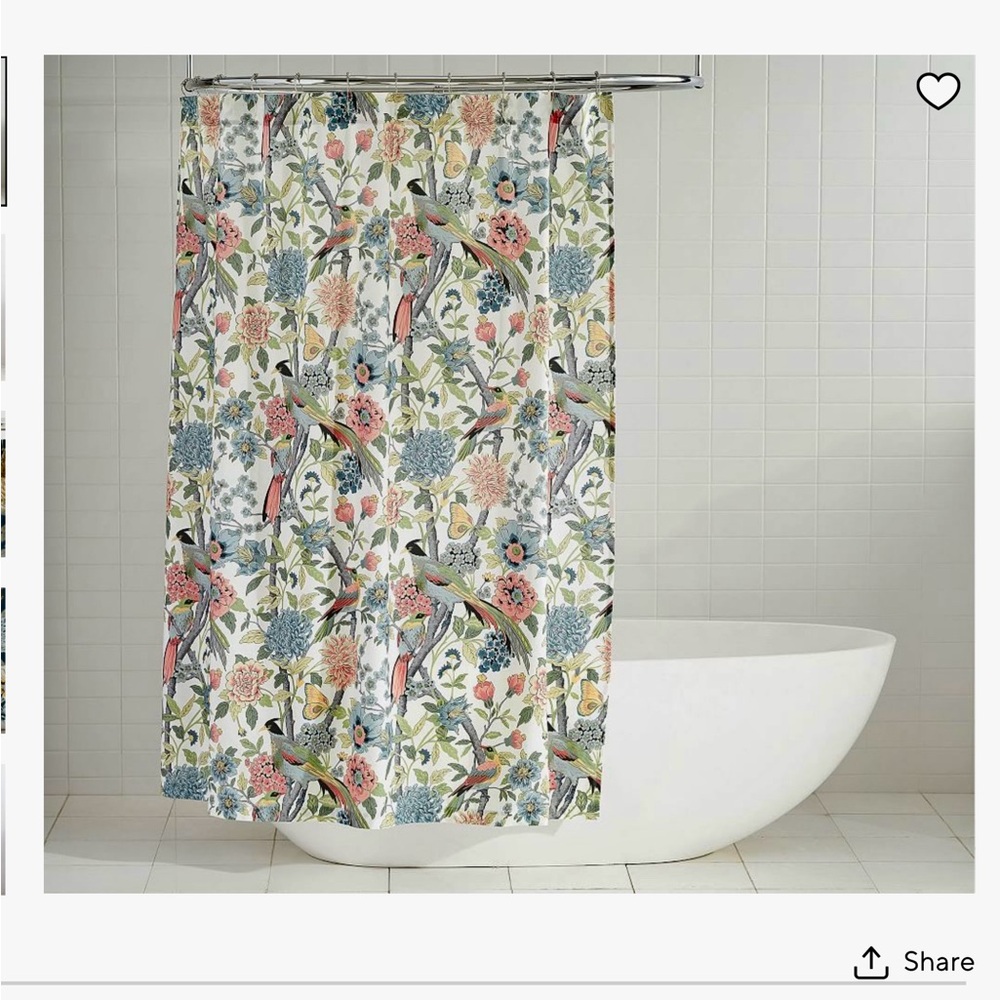 Pottery Barn Bloom Shower Curtain, Ivory, NWT, 72”x72” (standard size)